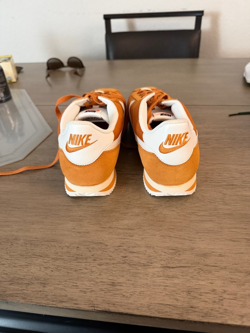 Nike Men’s Orange and White Retro Cortez Sneakers - Picture 3 of 4